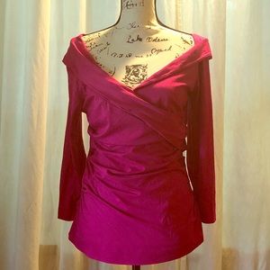 Off The Shoulder Faux Wrap Top